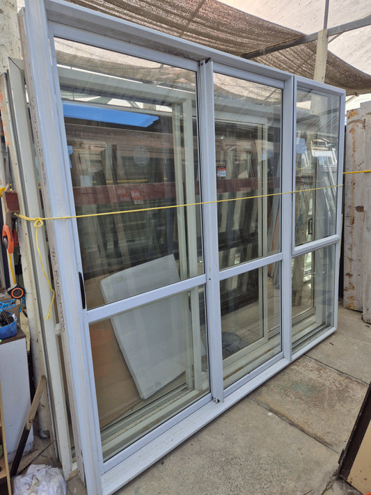 White Stacker Slider with opening window 2230 H x 2630 W #2009