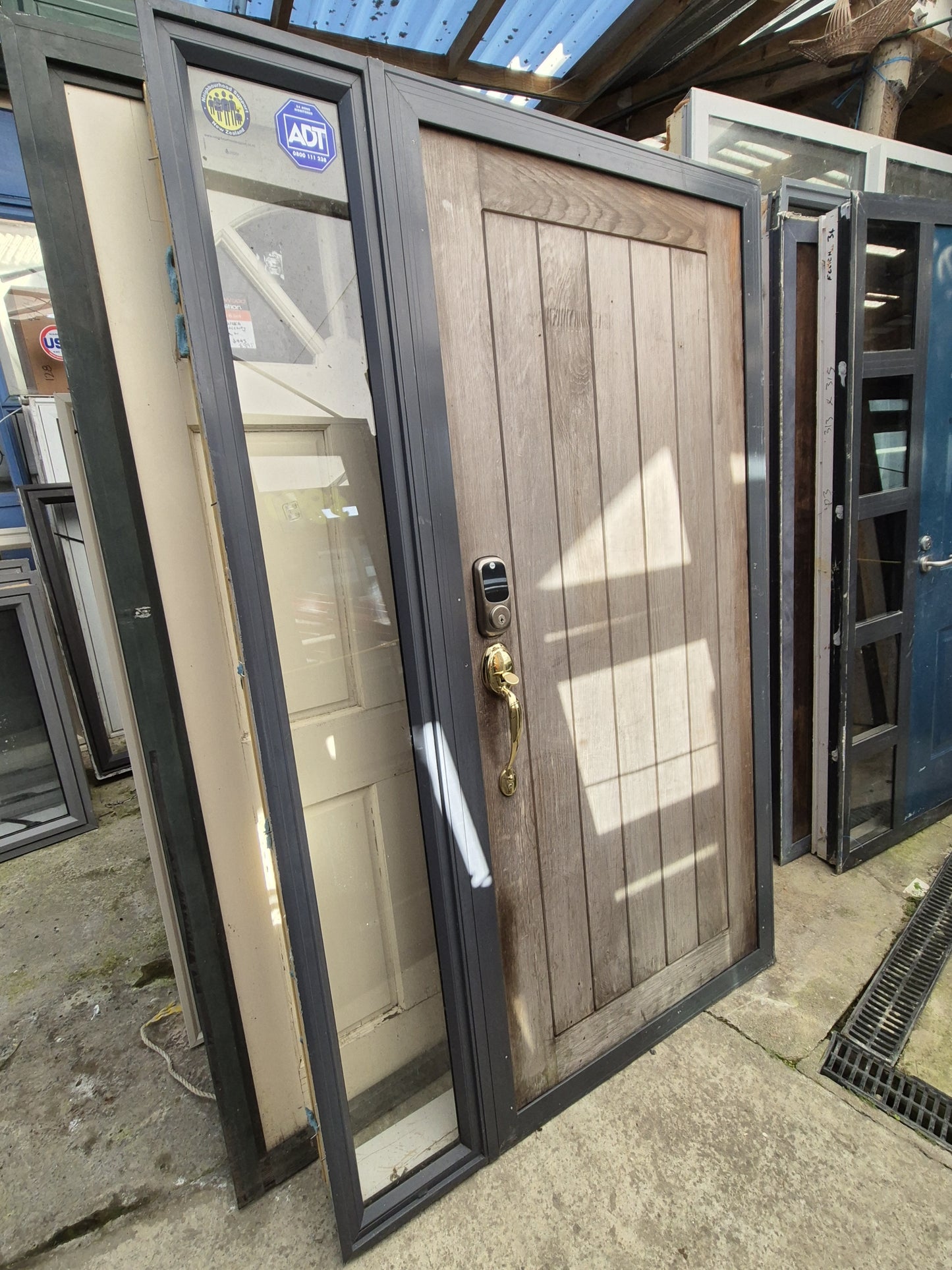 Cedar Entrance door with sidelight 2 H x 1270 W #2034