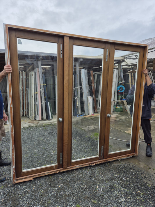 Aluminium & Cedar French Doors 2240 H 2.4 W #2044c - matching joinery listed