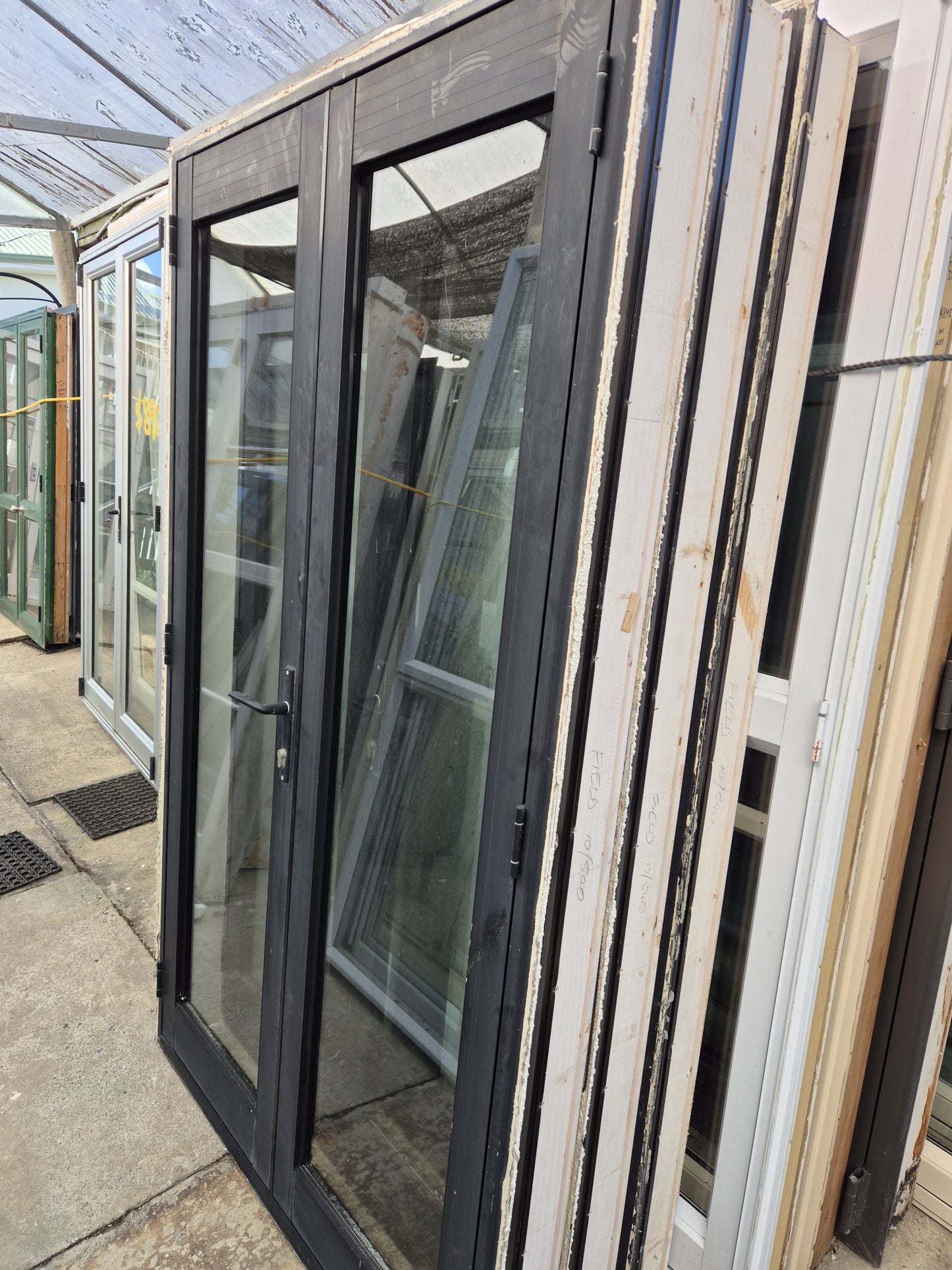Black French Doors 2 H x 1.2 W (3 sets available + more joinery) #2050