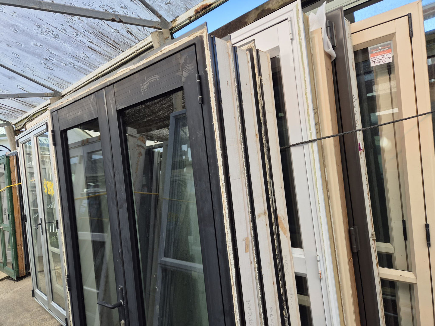 Black French Doors 2 H x 1.2 W (3 sets available + more joinery) #2050