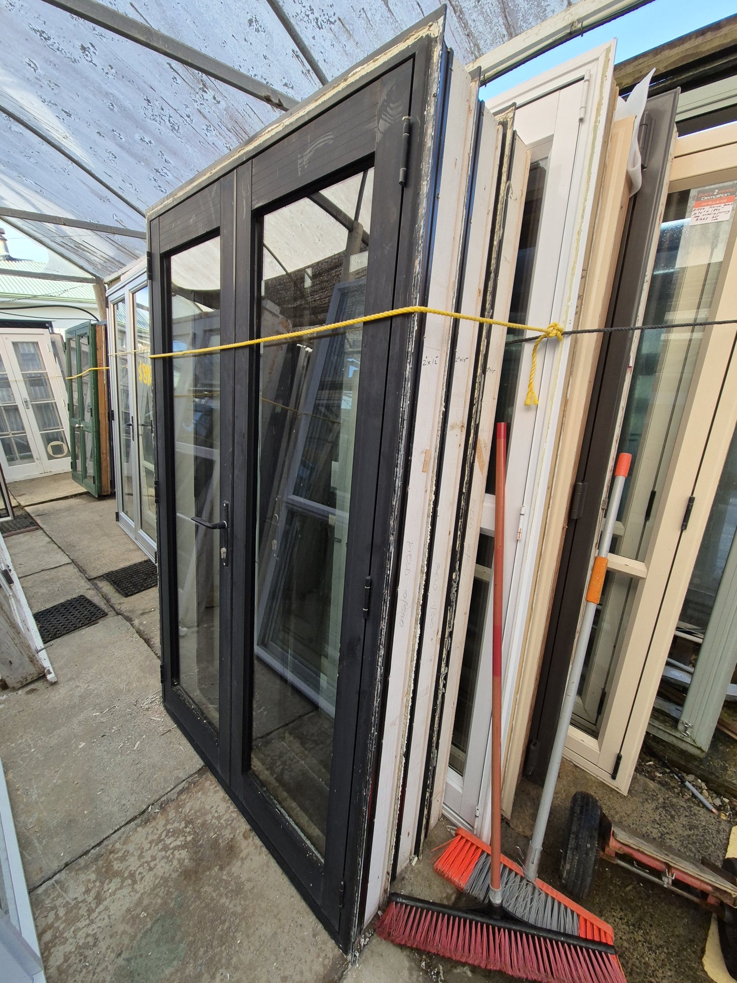 Black French Doors 2 H x 1.2 W (3 sets available + more joinery) #2050
