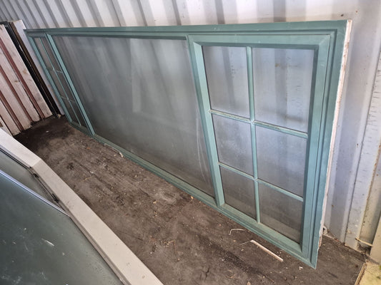 Large Aluminium Window, 2 opening windows 1.1 H x 3 W #2076