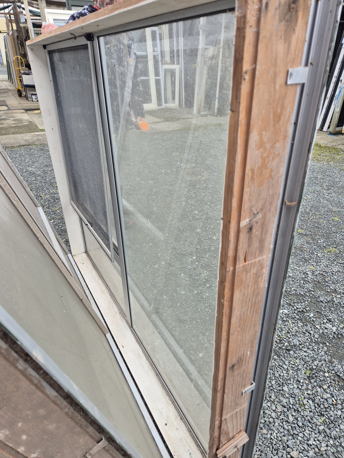 Silver Aluminium Opening Window 1410 H x 1800 W #2092 (3 available)
