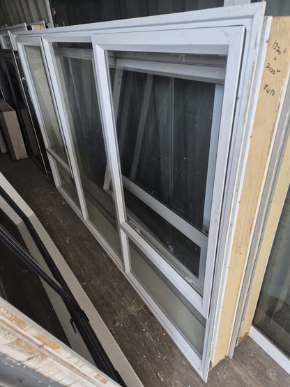 White Double Opening Aluminium Window 1320 H x 2100 W #2095