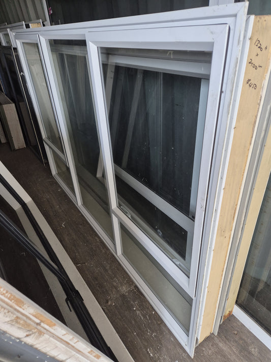 White Double Opening Aluminium Window 1320 H x 2100 W #2095