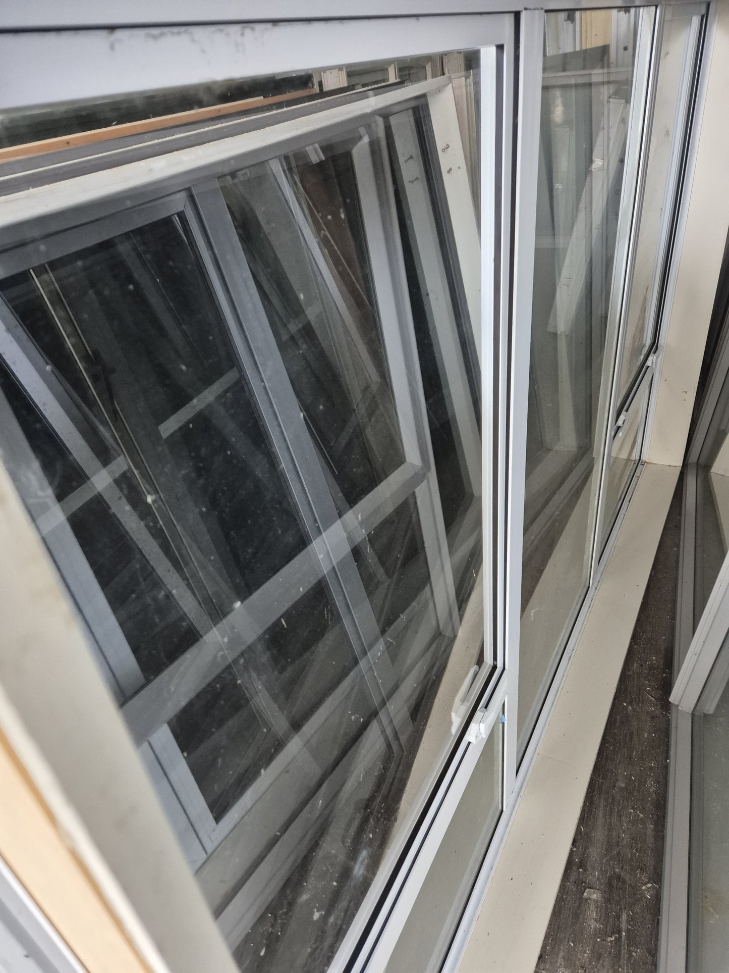 White Double Opening Aluminium Window 1320 H x 2100 W #2095