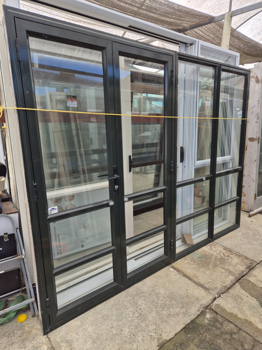 Karaka Green French Doors with opening window 2 H x 2.7 W #2119