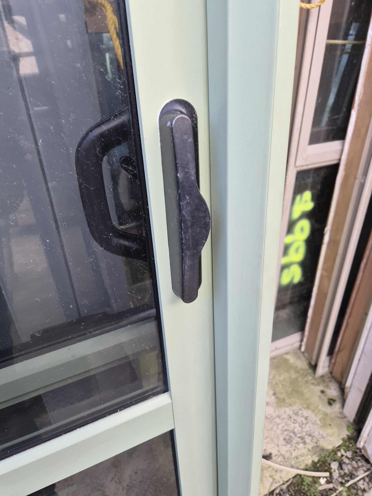 Mist Green Ranchslider with opening window 2130 H x 2100 W #2133