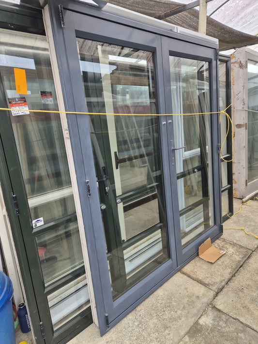 Denim Blue Aluminium French doors 2030 H x 1750 W #2124