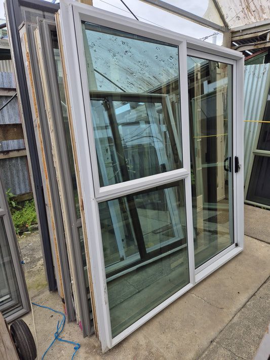White Ranchslider with opening window 2 H x 1.8W #2140