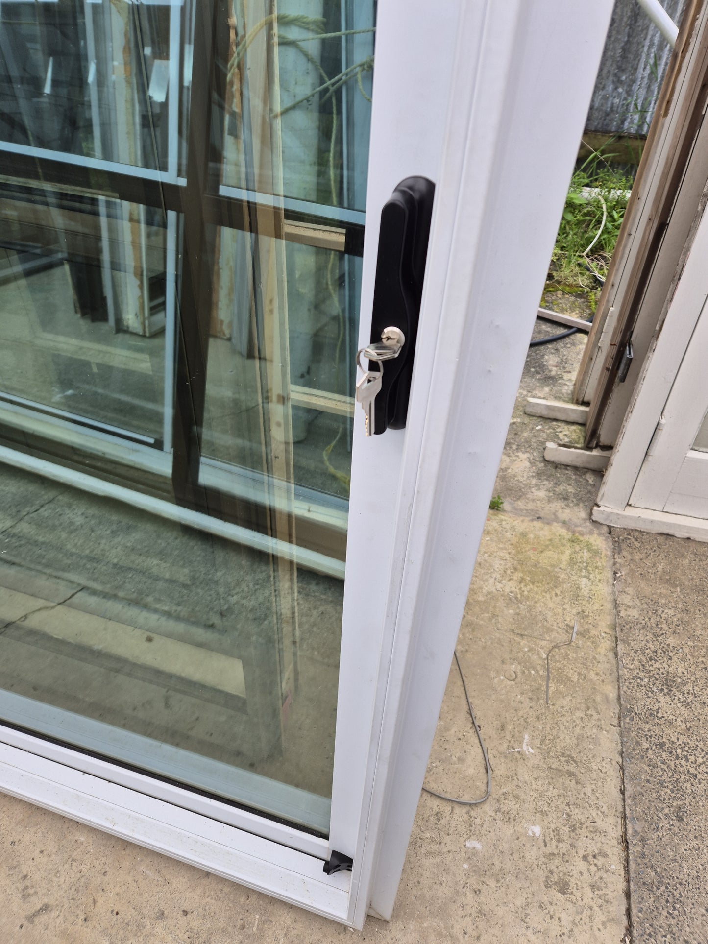 White Ranchslider with opening window 2 H x 1.8W #2140