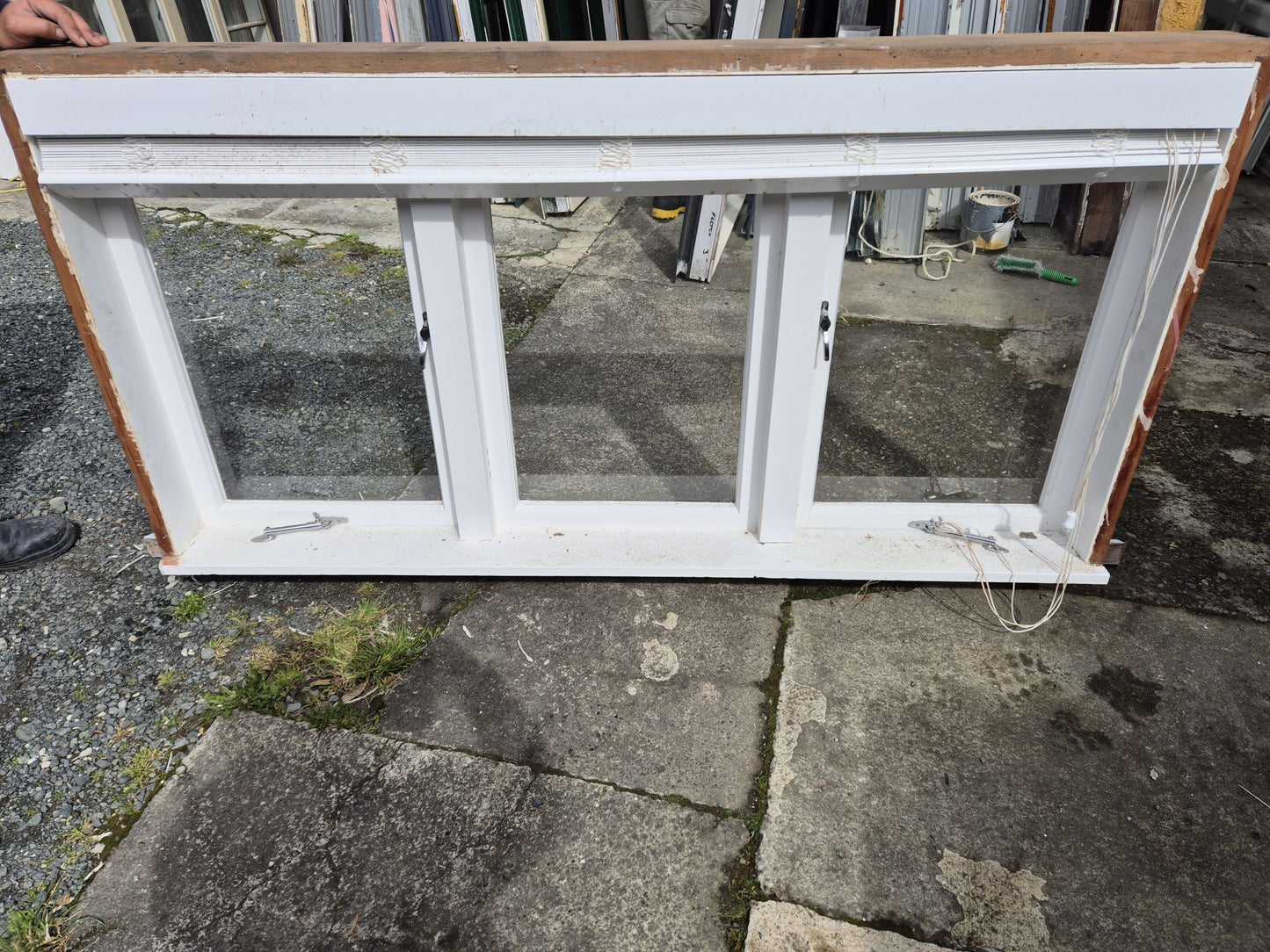 Wooden window double casement opening 1 H x 1.8W #2142