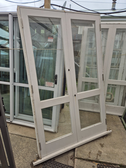 Wooden French doors 2040 H x 1260 W #2146 (2 sets available)