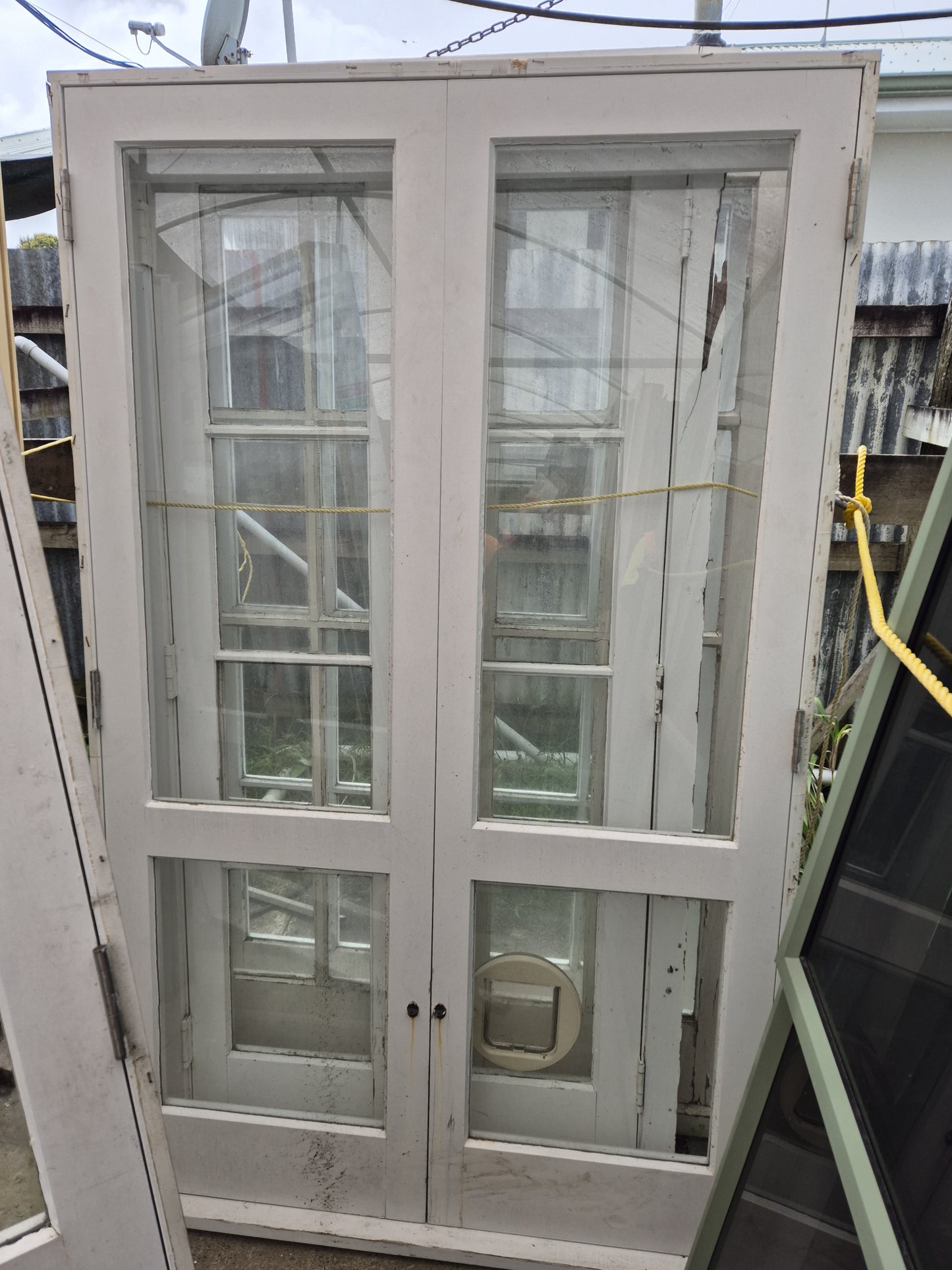 Wooden French doors 2040 H x 1260 W #2146 (2 sets available)