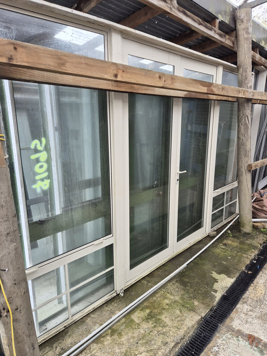 Cream French Door with Opening Windows 2200 H x 3640 W #FDP4
