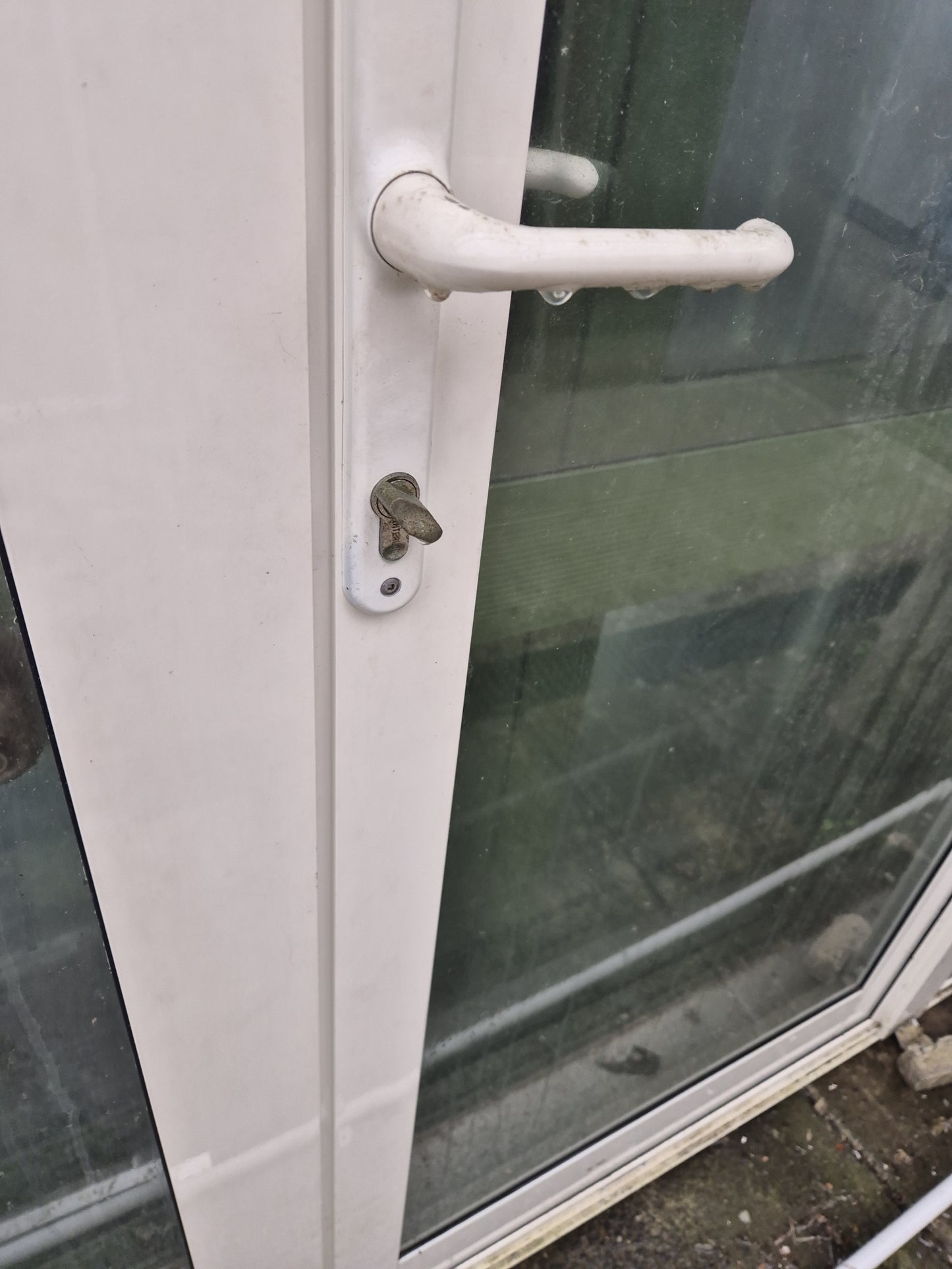 Cream French Door with Opening Windows 2200 H x 3640 W #FDP4