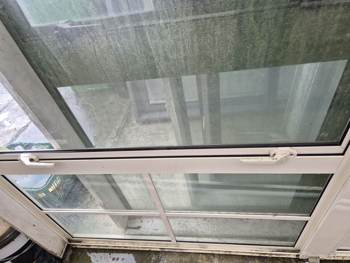 Cream French Door with Opening Windows 2200 H x 3640 W #FDP4