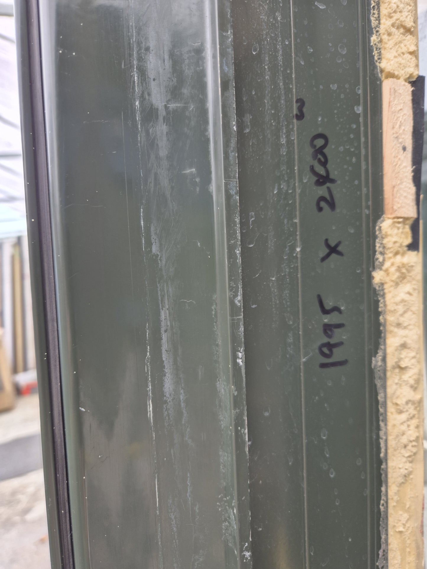 Karaka Green Stacker Sliding Door with opening window 2 H x 2.4W #2173