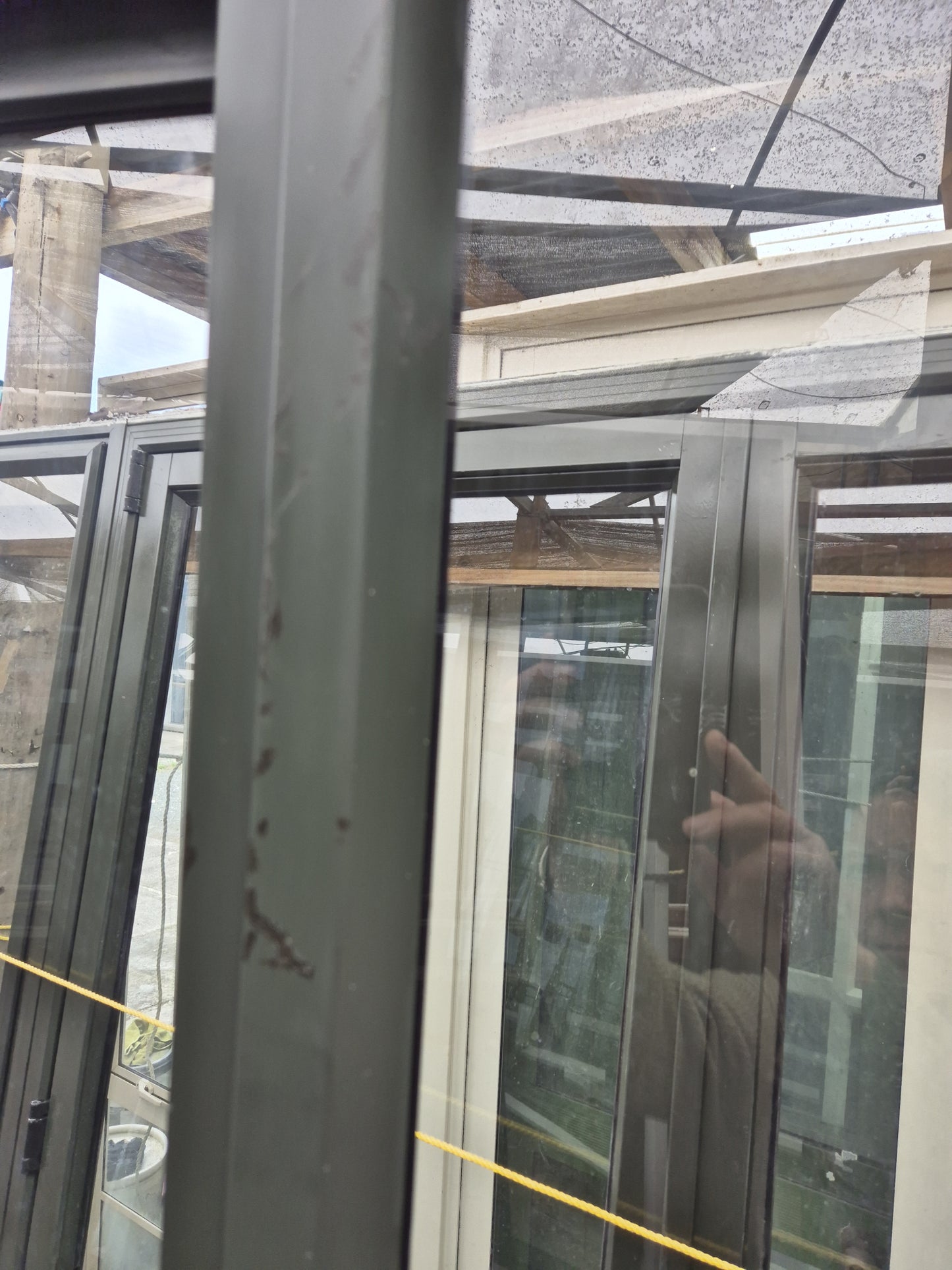 Karaka Green Stacker Sliding Door with opening window 2 H x 2.4W #2173