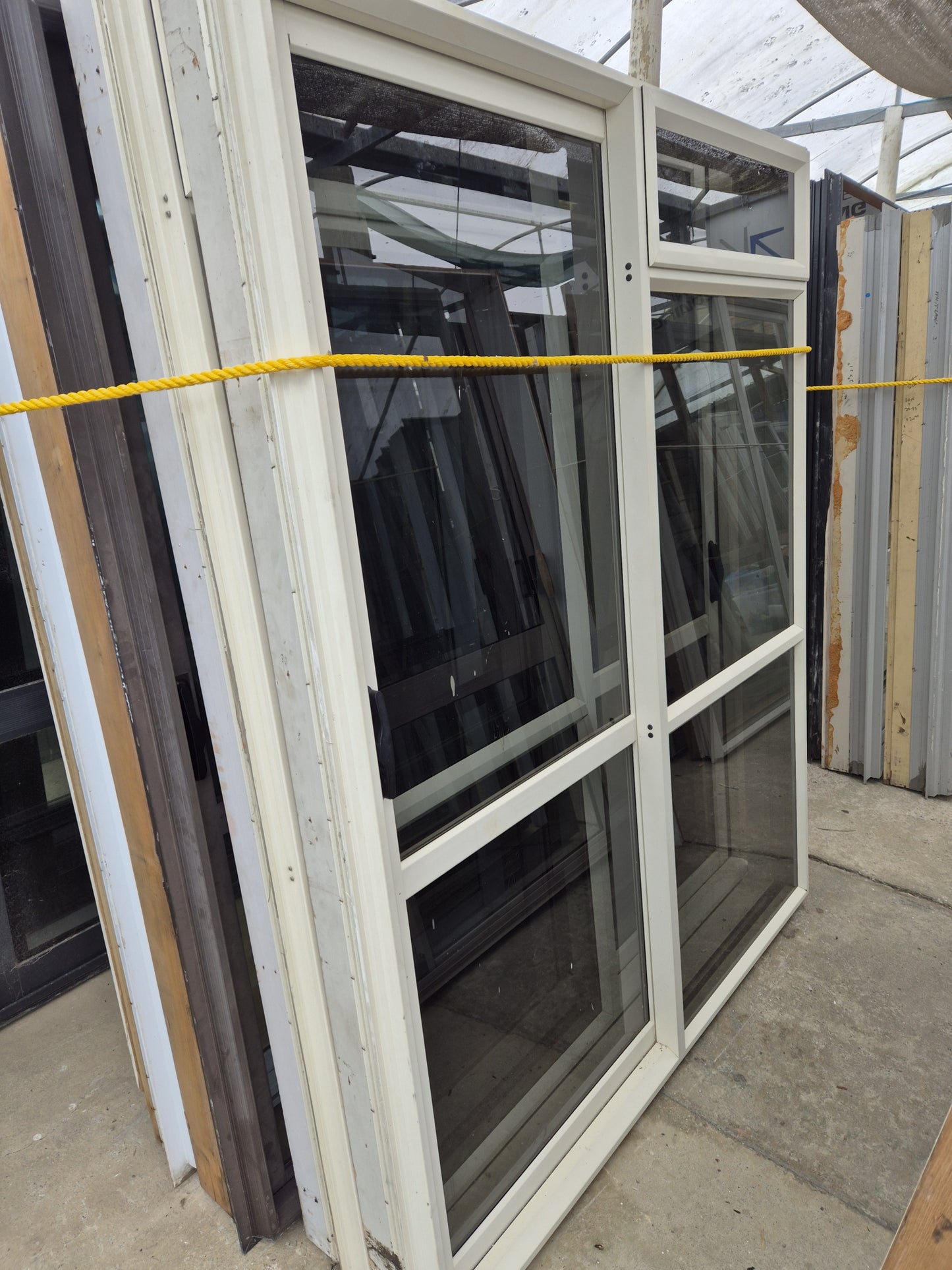 Cream Ranchslider with opening window 1980 H x 1600 W #2170