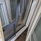 Denim Blue Aluminium window 1m x 1m with flyscreen  #2172