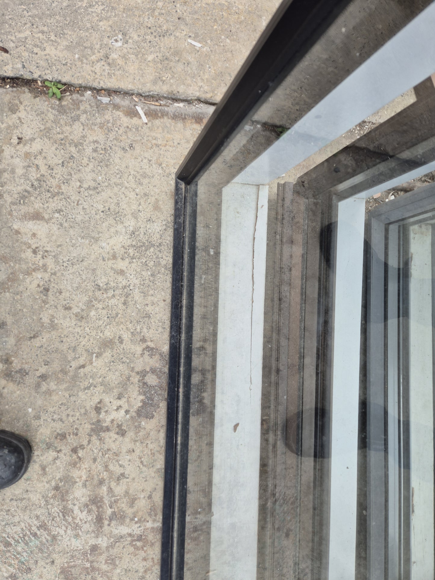 Black Sliding Door with opening window 2 H x 1.8 W #2176