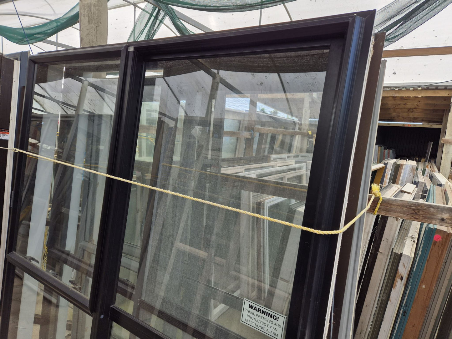Black Sliding Door with opening window 2 H x 1.8 W #2176