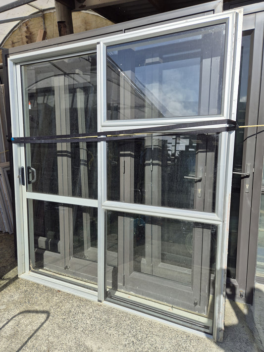 Anodised Silver Ranchslider with opening windows 2 H x 1.8W #2178