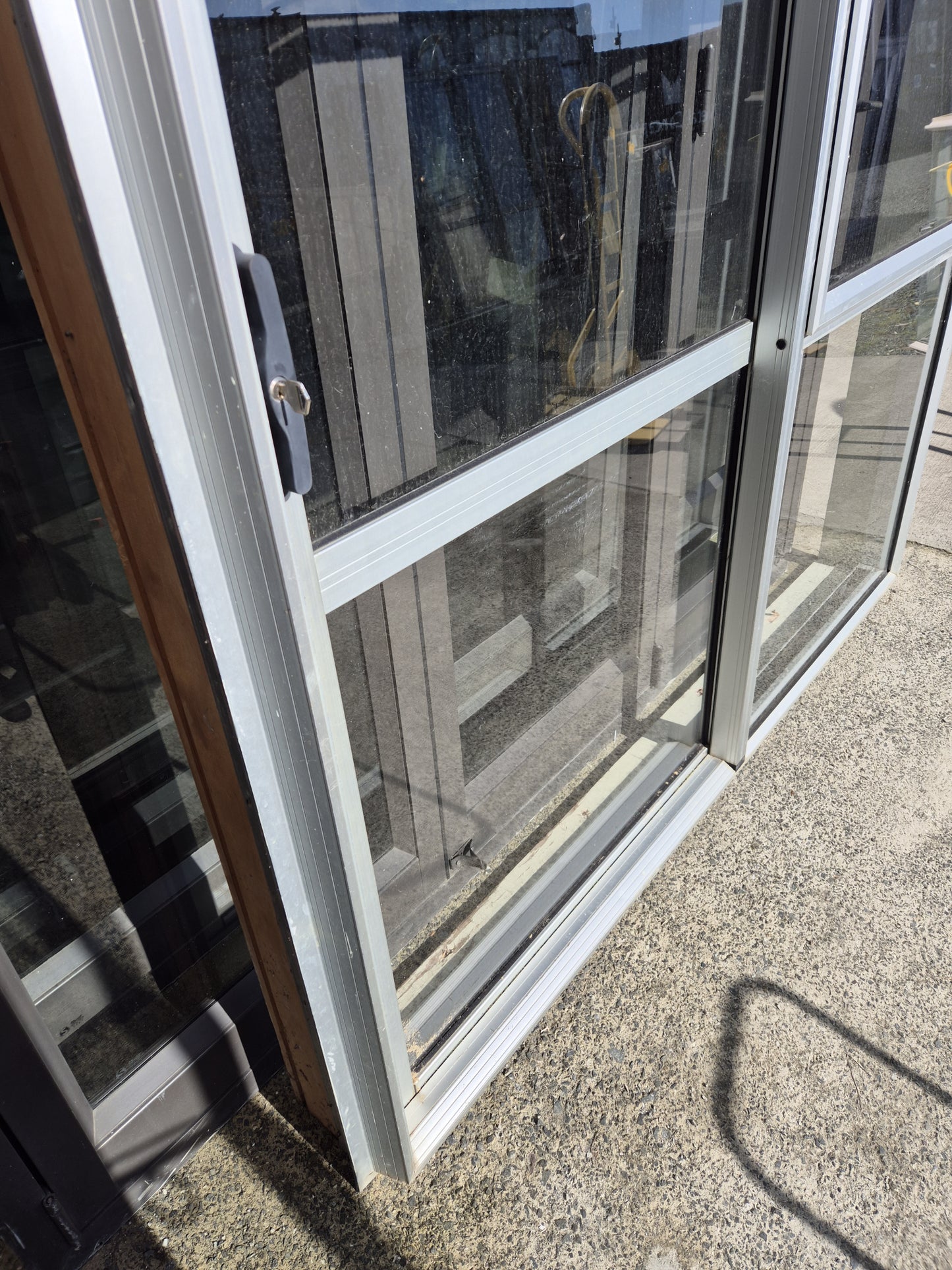 Anodised Silver Ranchslider with opening windows 2 H x 1.8W #2178