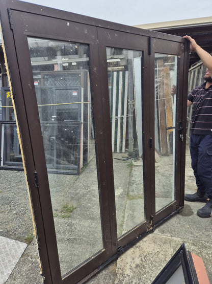 Double Glazed Brown Bifold Door with Outside Access Door 1980 H x 1800 W #2190