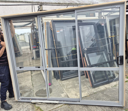 Grey Stacker Slider with Opening Window 2045 H x 2530 W #2186