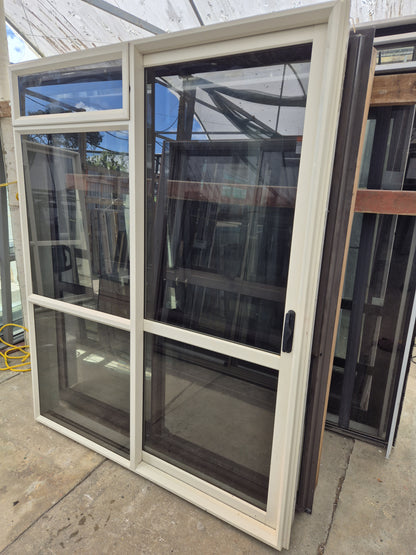 Cream Ranchslider with opening window 2035 H x 1630 W #2191