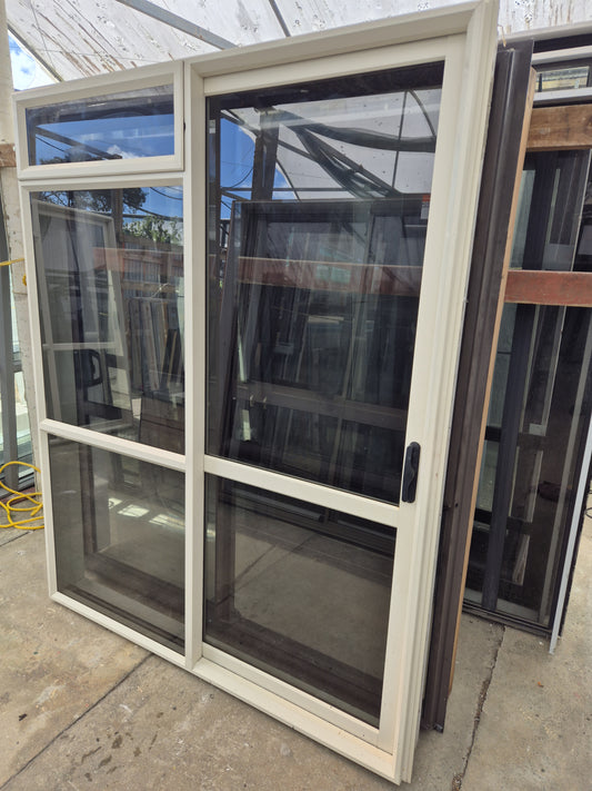 Cream Ranchslider with opening window 2035 H x 1630 W #2191
