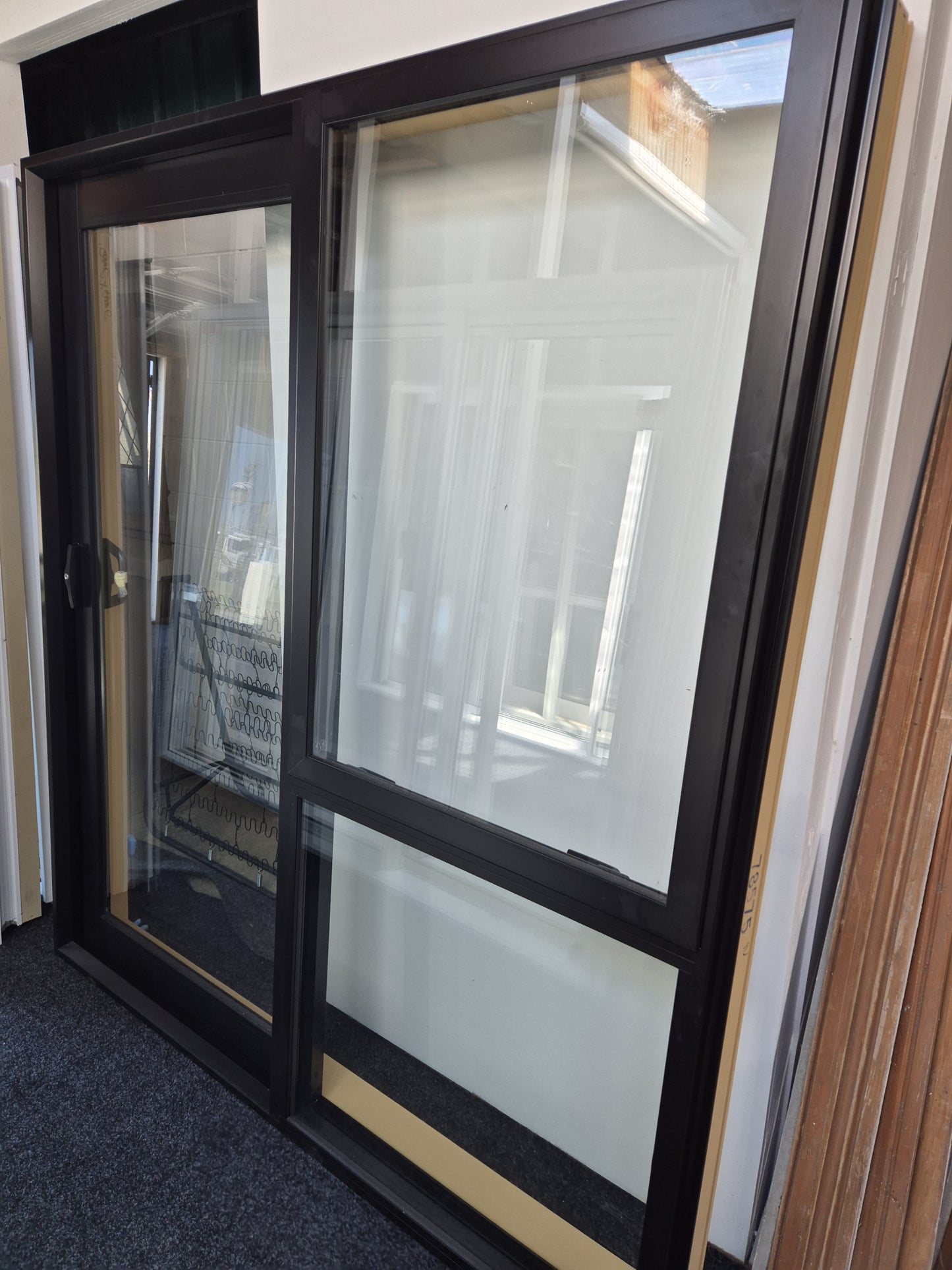 NEW Double Glazed Black Ranchslider with window 2H x 1.8W #2196 L-R