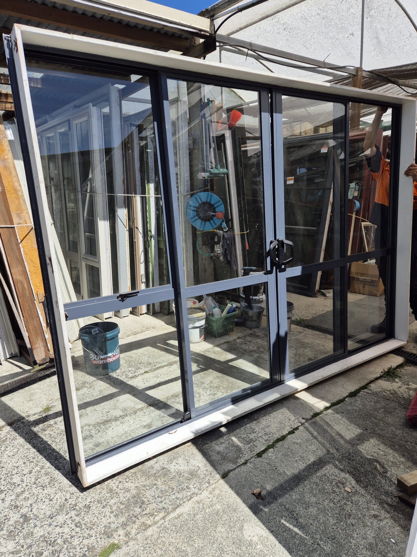 Biparting Sliding door with window 2020 H x 2860 W #2033