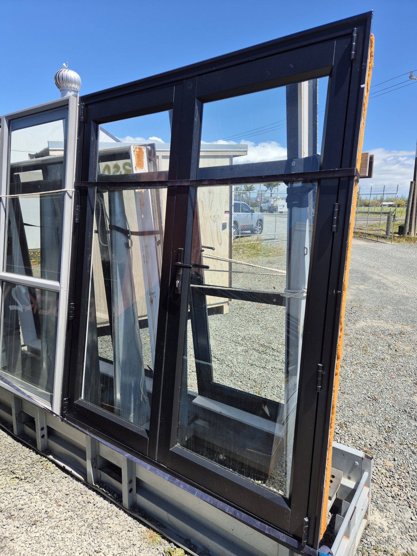 Black Aluminium French Doors 1930mm H x 1600 W #2032