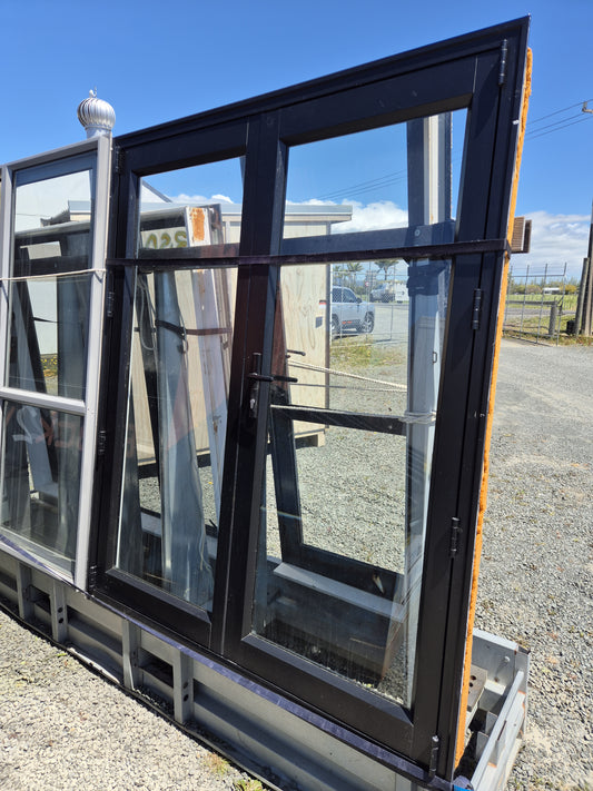 Black Aluminium French Doors 1930mm H x 1600 W #2032