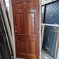 Solid Wood Entrance door with security grille 2050 H x 930 W #2038
