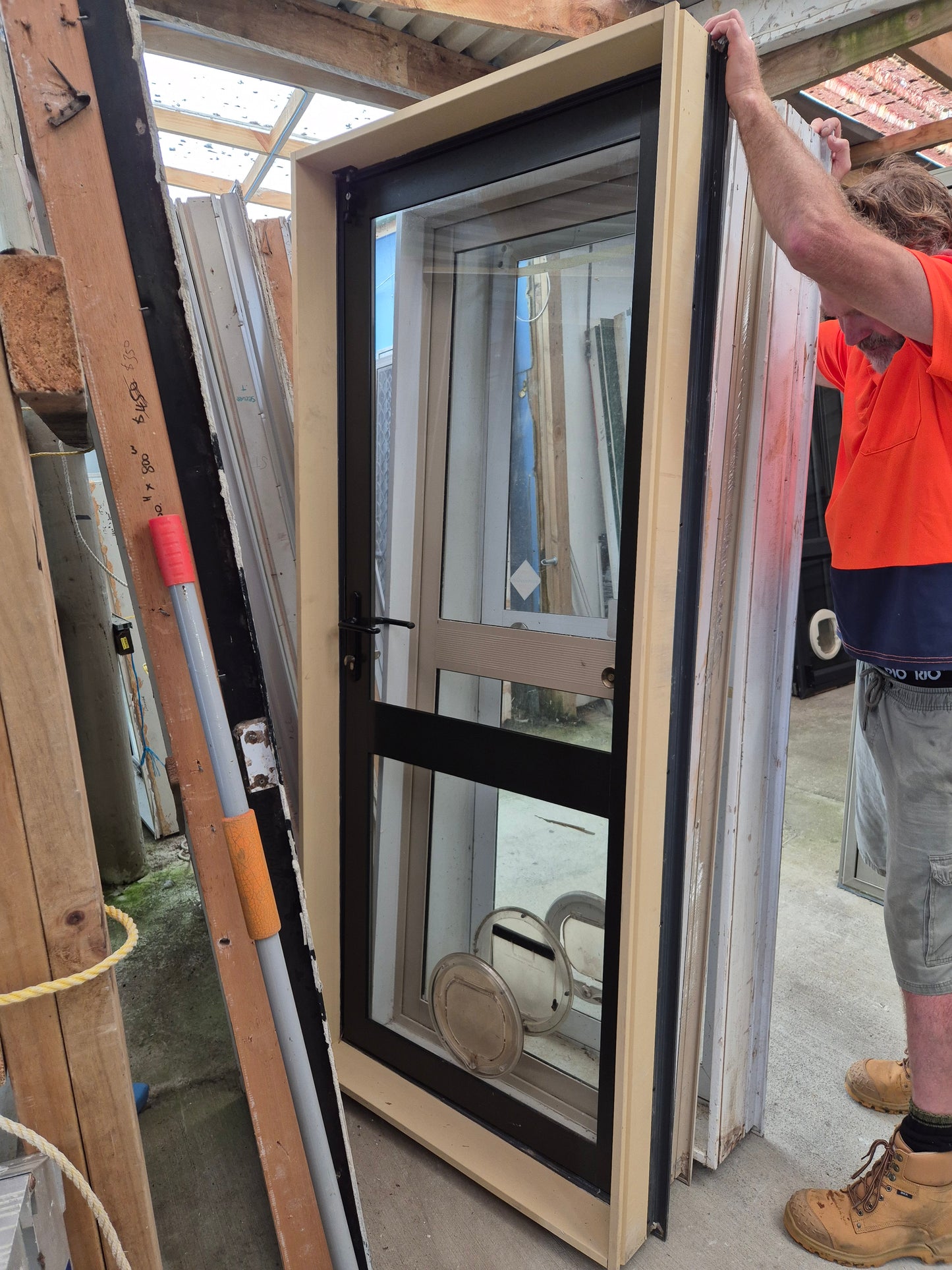 Exterior Aluminium PA Door 2050 H x 880 W Good cond #2044