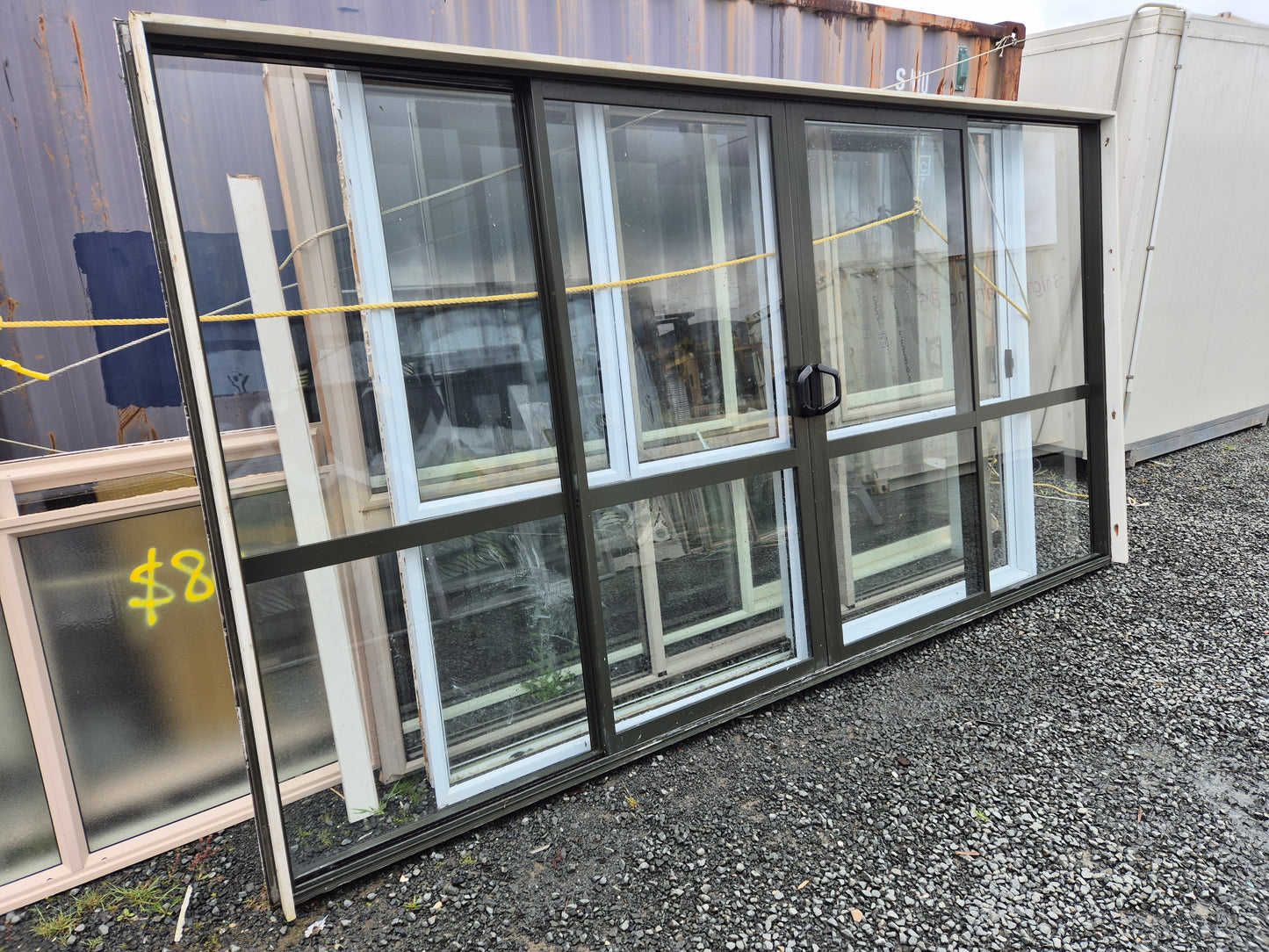 Karaka Green Bi- parting Sliding door Average Cond #2042