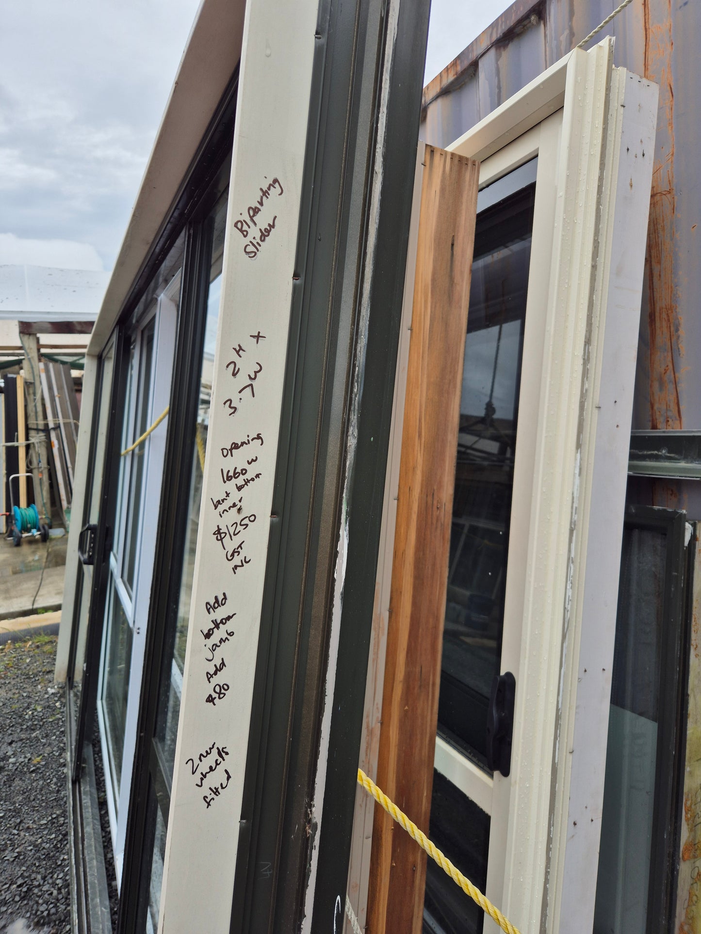 Karaka Green Bi- parting Sliding door Average Cond #2042