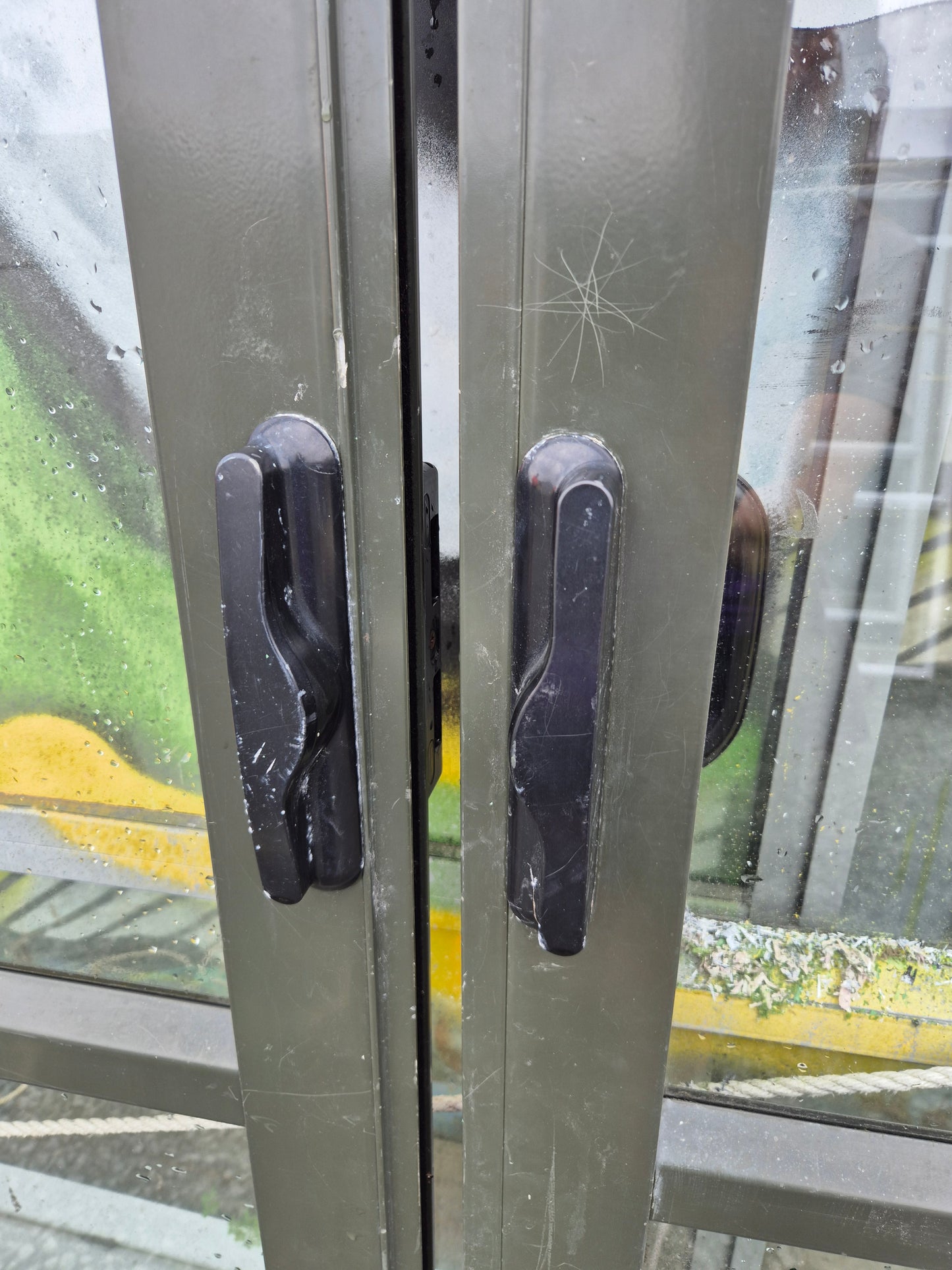 Karaka Green Bi- parting Sliding door Average Cond #2042