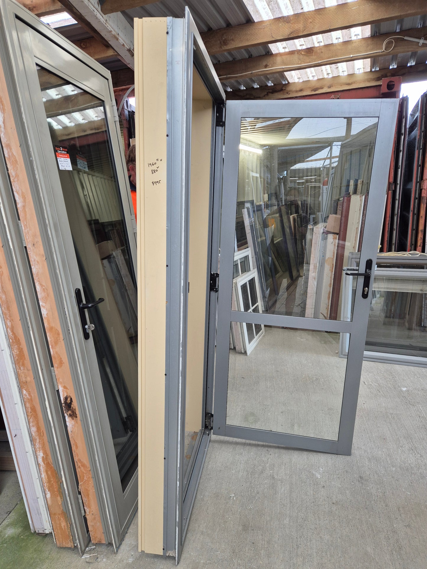 Silver Pearl Exterior Single Door opens out 1960 H x 890 W #2112