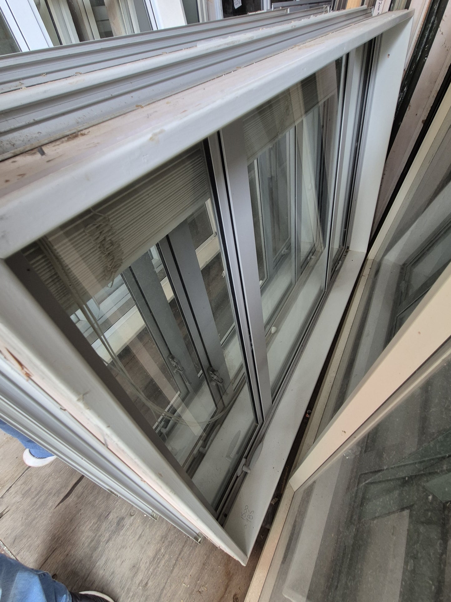 Aluminium window 1m H x 1.5 W double opening #2076