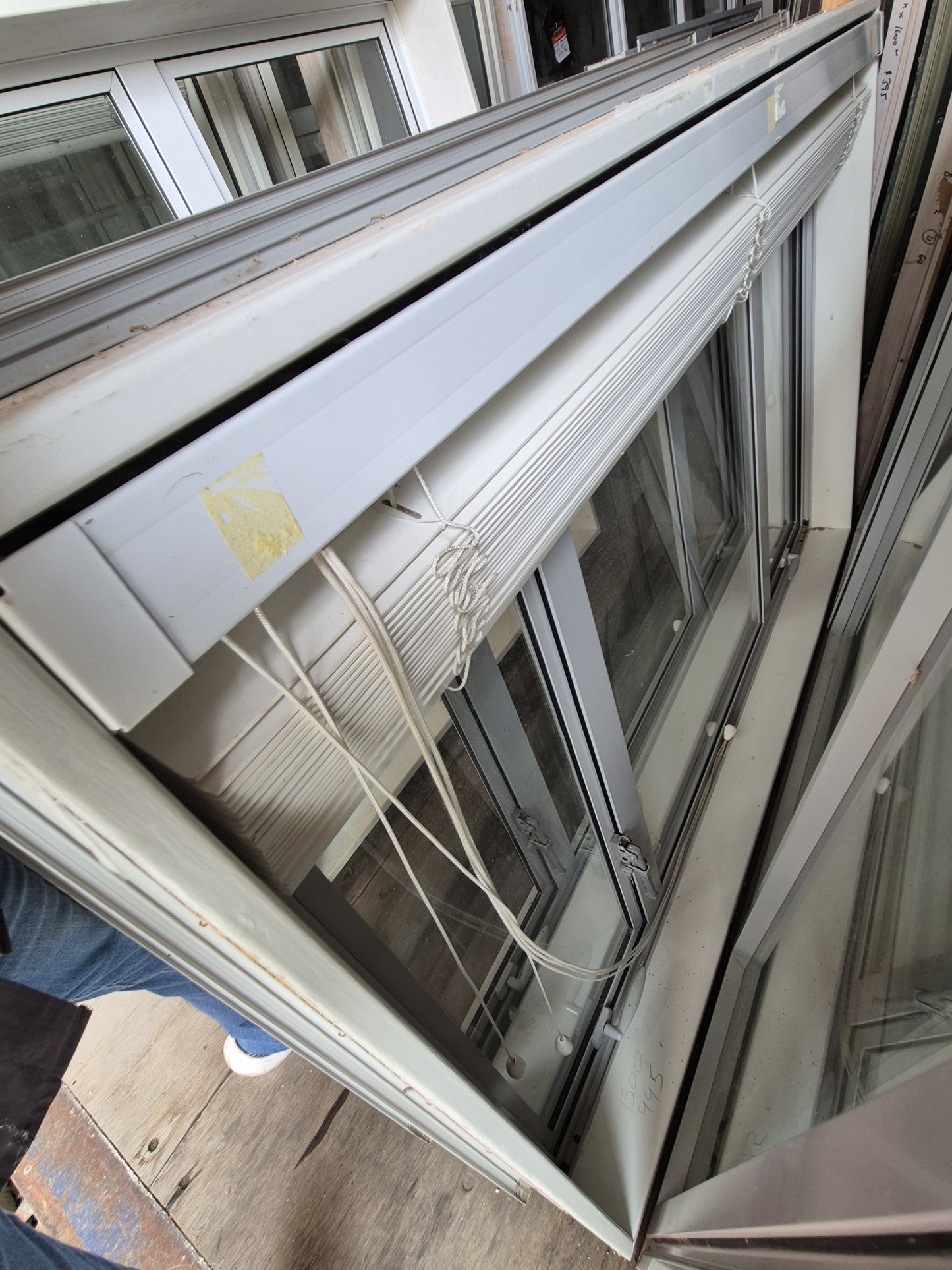 Aluminium window 1m H x 1.5 W double opening #2076