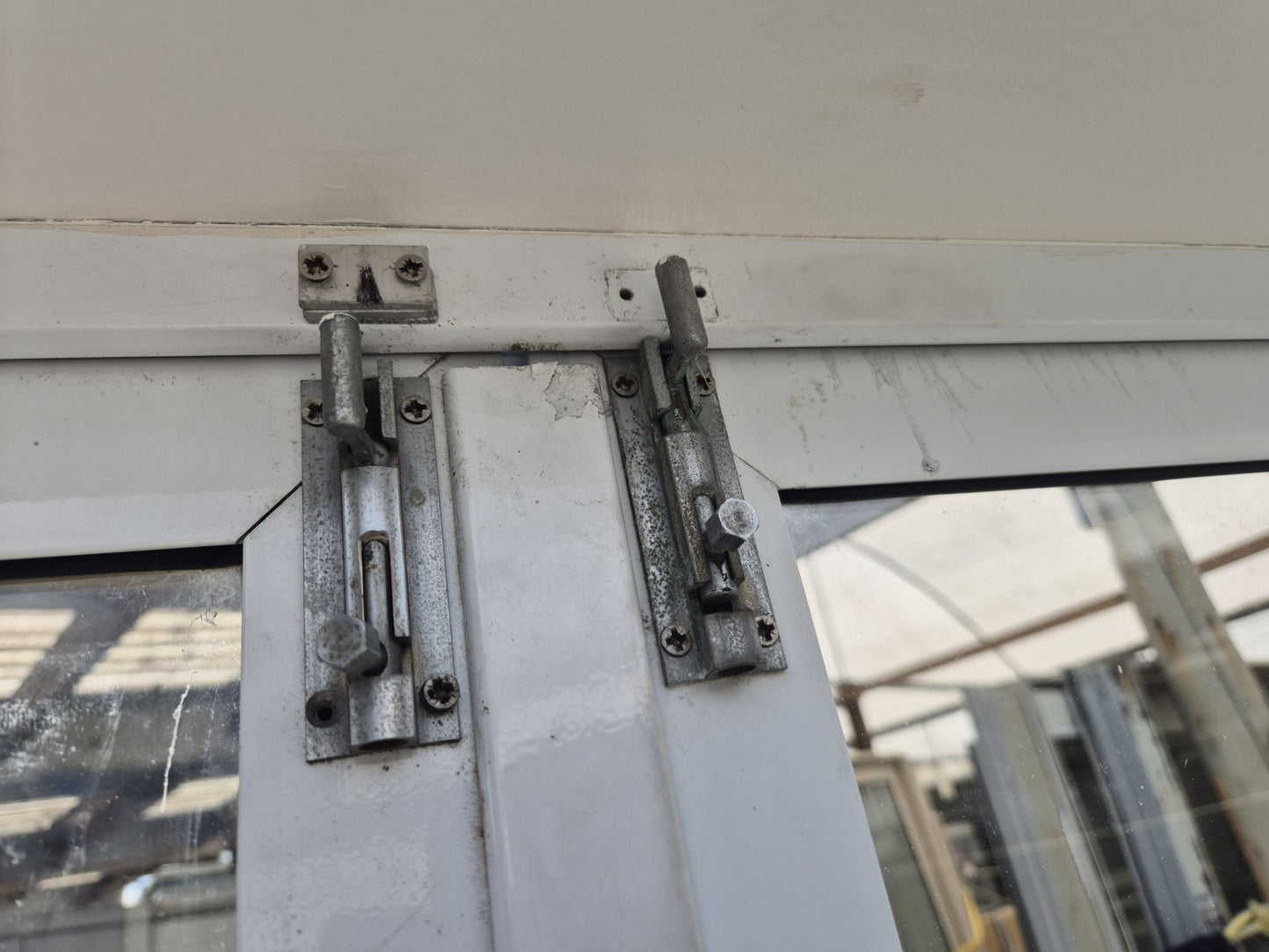 White Aluminium SG French doors 2m H x 2.1 W #2085