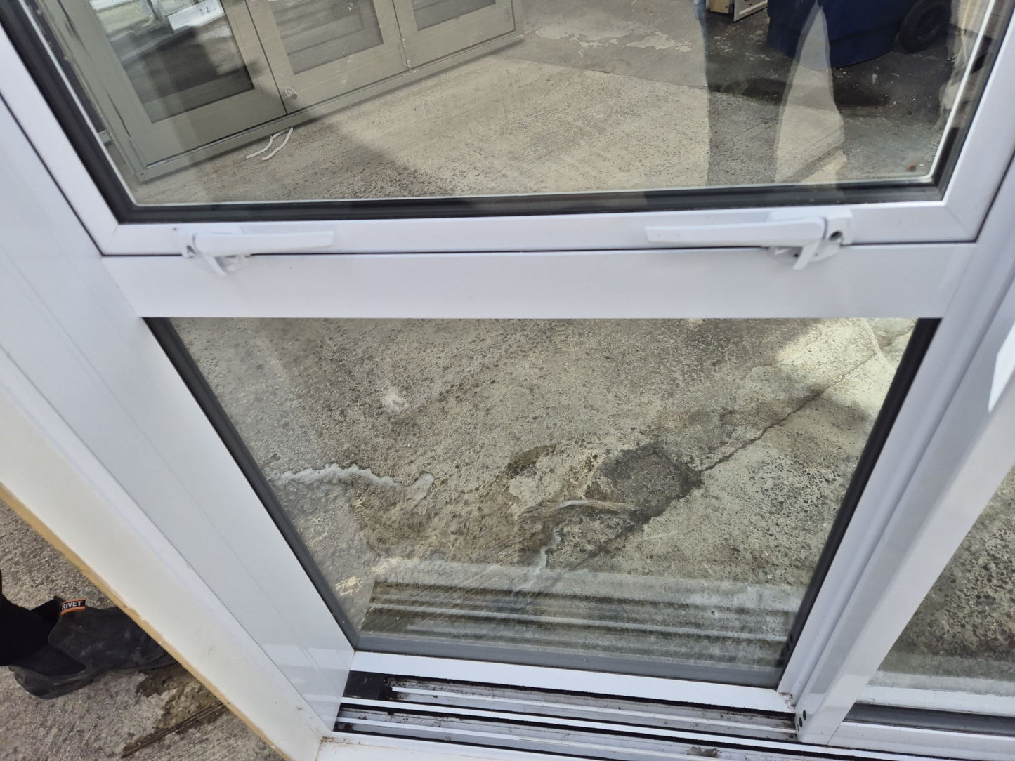 Double Glazed White Stacker Slider with an opening window 2m H x 2.11W #2227