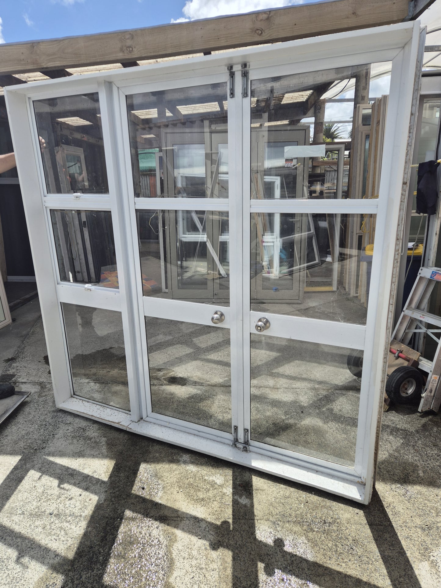 White French door with opening windows 2m H x 2050 W #2086