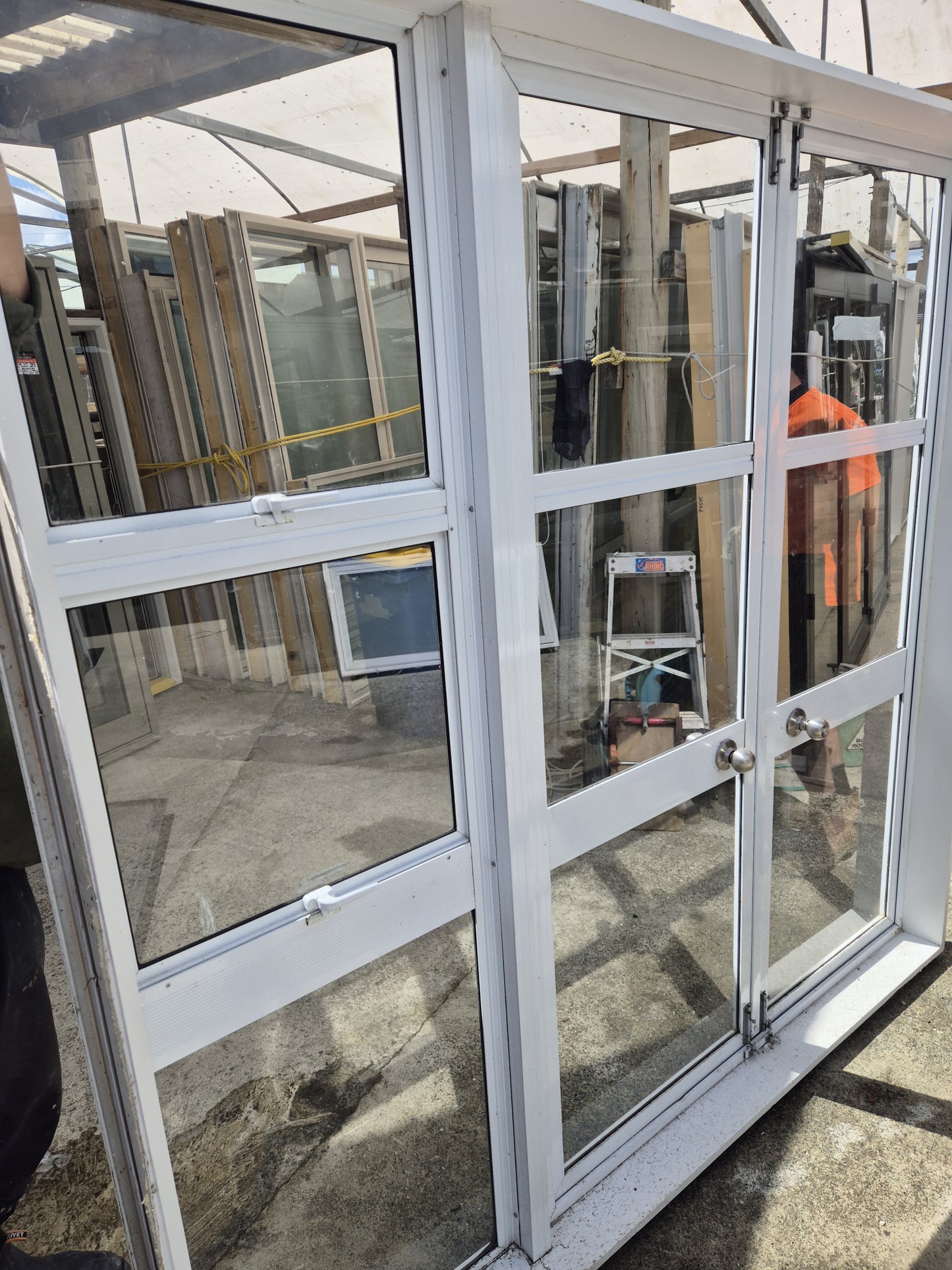 White French door with opening windows 2m H x 2050 W #2086